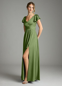 Azazie Omari Bridesmaid Dresses Juniper A-Line Stretch Satin Dress image4