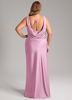 Azazie Rylina Bridesmaid Dresses Candy Pink Mermaid Stretch Satin Dress image8