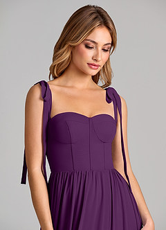 Azazie Anastacia Robes de demoiselle d'honneur Robe Trapèze en Mousseline de soie Encolure en Forme de Cœur Grain De Raisin image7