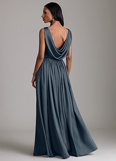 Azazie Novi Bridesmaid Dresses Twilight A-Line with Pockets Stretch Satin Dress image2