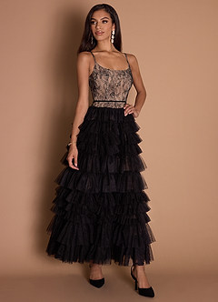 Leia Black Ruffle Maxi Dress image4
