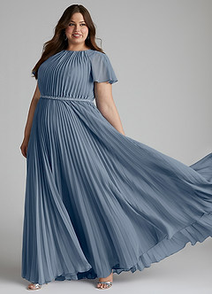 Azazie Kara Abiti da damigella modesti Abito A-Line Plissettato Chiffon Floor-Length image9