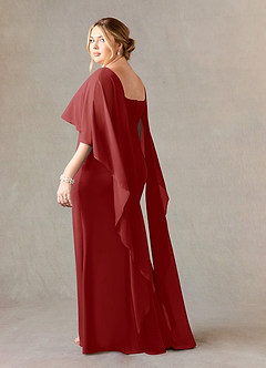 Azazie Dion Mother of the Bride Dresses Rust Sheath Scoop Stretch Crepe Dress image11