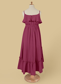 Azazie Karmen Flower Girl Dresses Mulberry A-Line Ruched Chiffon Dress image7
