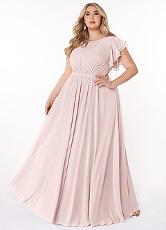 Azazie Daphne Modest Bridesmaid Dresses A-Line Ruffled Chiffon Floor-Length Dress image6