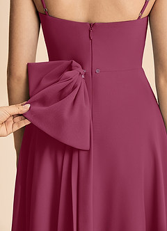 Azazie Bear Junior Mulberry A-Line Pleated Chiffon Dress image6