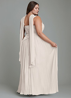 Azazie Stephanie Bridesmaid Dresses White Alabaster A-Line Pleated Stretch Satin Dress image10