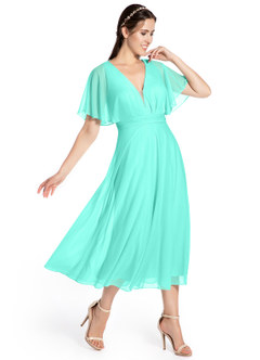 Azazie Tinsley Brautjungfernkleider A-Linie Plissee Gittergewebe Kleid Spa image4