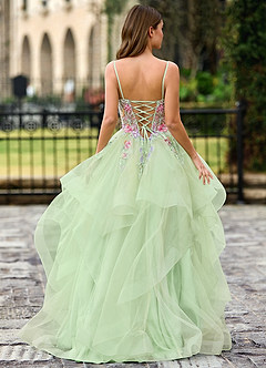 Goartrume Vert Robe de bal sirène en tulle image6