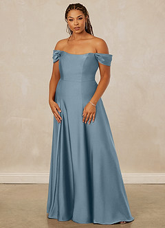 Christian Siriano Bridal for Azazie 1002 Bridesmaid Dresses Off Shoulder Stretch Satin A-line Dress image11