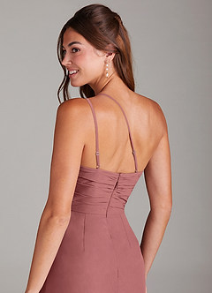 Azazie Eren Robes de demoiselle d'honneur Robe Sirène en Mousseline de soie Une épaule Améthyste image2