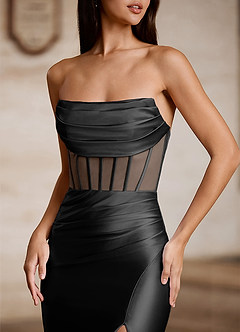 Luxen Schwarz Ballkleid mit Wasserfallausschnitt image10