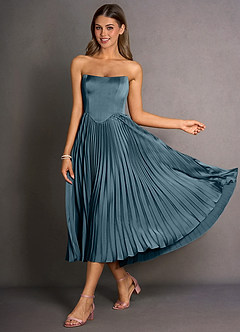 Celene Azure Blue Midi Dress image4