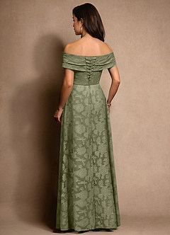 Azazie New Britain Mother of the Bride Dresses Pistachio A-Line Pleated Floral Burnout Dress image3