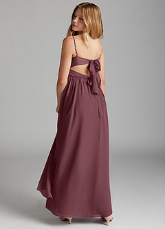 Azazie Zeya Junior Sangria A-Line Chiffon Dress image5