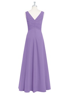 Azazie Flora Brautjungfernkleider A-Linie Plissee Chiffon Kleid Tahiti image8