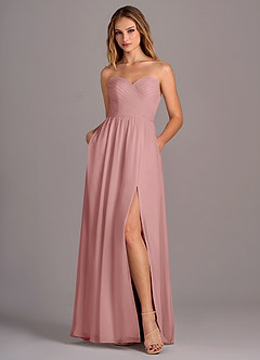 Azazie Joni Bridesmaid Dresses Dusty Rose A-Line Strapless Chiffon Convertible Dress image6