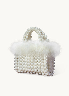 front Feather Pearl Handbag