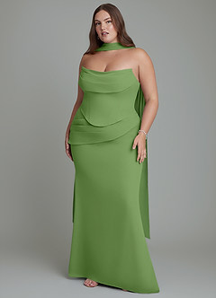 Azazie Sorrel Bridesmaid Dresses Basil Mermaid Corset Chiffon Dress image9