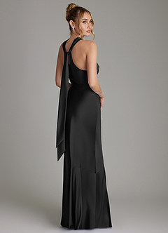 Azazie Reign Klänningar att prova hemma Klä av Sjöjungfru i Stretch Satin Plisserad Svart image7