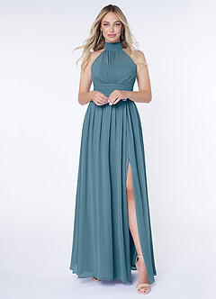 Azazie Iman Bridesmaid Dresses Bermuda A-Line A-Line Ruched Chiffon Dress image1