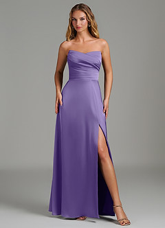 Azazie Niveah Bridesmaid Dresses Tahiti A-Line Strapless Stretch Satin Convertible Dress image2
