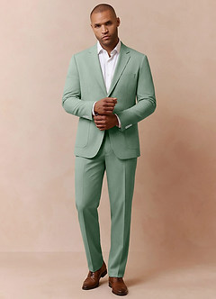 front Owen Dusty Sage Lightweight Tailored Trousers Suit