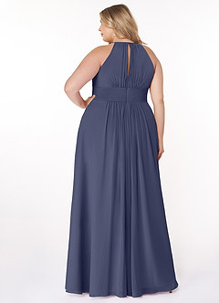 Azazie Bonnie Bridesmaid Dresses Stormy A-Line Keyhole Ruched Chiffon Dress image7