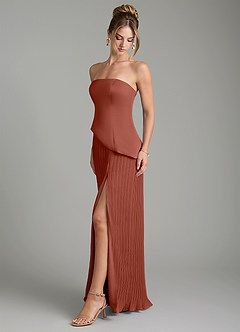 Azazie Tierney Bridesmaid Dresses Auburn A-Line Strapless Chiffon Convertible Dress image5