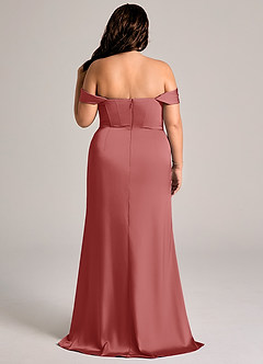 Azazie Johana Bridesmaid Dresses Antique Rose Mermaid Off the Shoulder Stretch Satin Convertible Dress image9