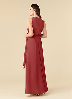Azazie Marchioness Mother of the Bride Dresses Rust A-Line Scoop Pleated Chiffon Dress image4