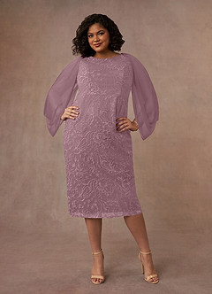 Azazie Mya Mother of the Bride Dresses Dusty Rose Sheath Scoop lace Lace Dress image6