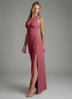 Azazie Tina Bridesmaid Dresses Merlot Mermaid Corset Chiffon Dress image5