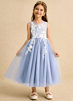 Azazie Sundae Abiti da Ragazza di Fiori Abito Principessa in Pizzo Ghiaccio image6