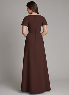 Azazie Kaya Final Sale Ganache A-Line Pleated Chiffon Dress image8