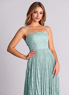 Azazie Mariana Bridesmaid Dresses Mist A-Line Strapless Floral Burnout Convertible Dress image2