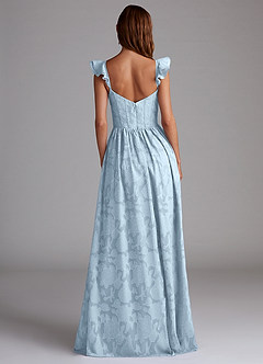 Azazie Denisse Robes de demoiselle d'honneur Robe Trapèze en Blumen-Burnout Rayé Bleu Ciel image3