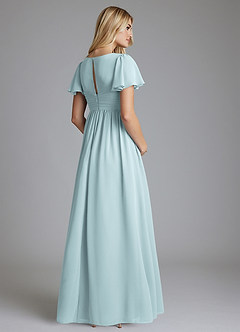 Azazie Verna Maternity Bridesmaid Dresses A-Line V-Neck Ruched Chiffon Floor-Length Dress image2