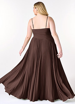 Azazie Vini Abiti Prova a Casa Abito A-Line in Chiffon con Scollo a V a Pieghe Matcha image9