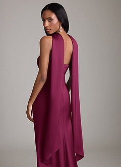 Azazie Saylor Bridesmaid Dresses Red Plum Mermaid Strapless Stretch Satin Dress image7
