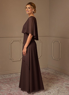 Azazie Bowie vestidos de madre de la novia Vestido de Ganache de Gasa de Corte en A image4