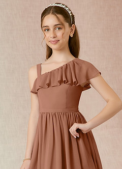 Azazie Mango Junior Bronzer A-Line Ruched Chiffon Dress image7
