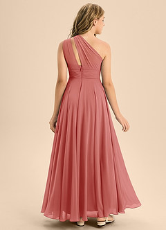 Azazie Charlize Junior Linia A Pofałdowany Szyfon Długość podłogi Młodsza druhna Sukienka image2