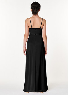 Azazie Luxy Junior Black Pleated Mesh Dress image2