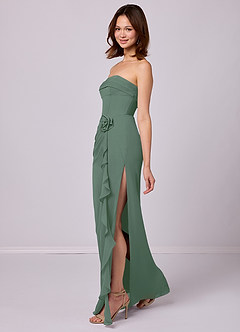 Barbie ♥ Azazie Bridesmaid Dresses Eucalyptus Sheath Strapless Chiffon Convertible Dress image2