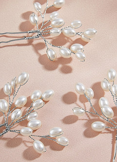 front Pearl Beaded Hairpin Set
