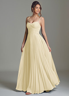 Azazie Catie Brautjungfernkleider A-Linie Herzausschnitt Chiffon Kleid Zitronensorbet image5