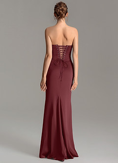 Azazie Adrienne Bridesmaid Dresses Cabernet Mermaid Corset Stretch Satin Convertible Dress image4