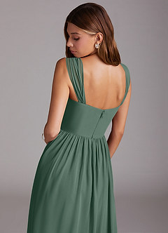 Azazie Calianna Bridesmaid Dresses Sea Moss A-Line Off the Shoulder Chiffon Convertible Dress image8