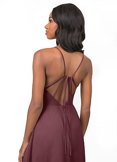 Azazie Everleigh Bridesmaid Dresses Sangria A-Line Sweetheart Pleated Chiffon Dress image4